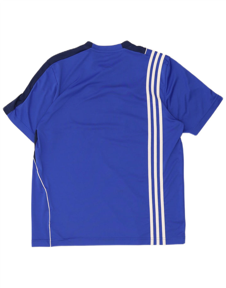 T-shirt grafica da uomo Adidas Top in poliestere color block blu medio