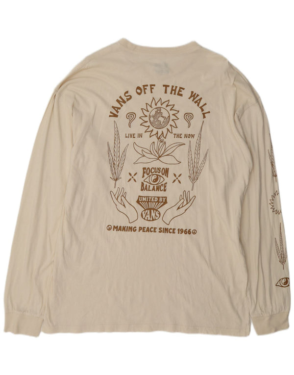 Vans Top grafico da uomo con vestibilità classica, manica lunga, XL, cotone bianco sporco