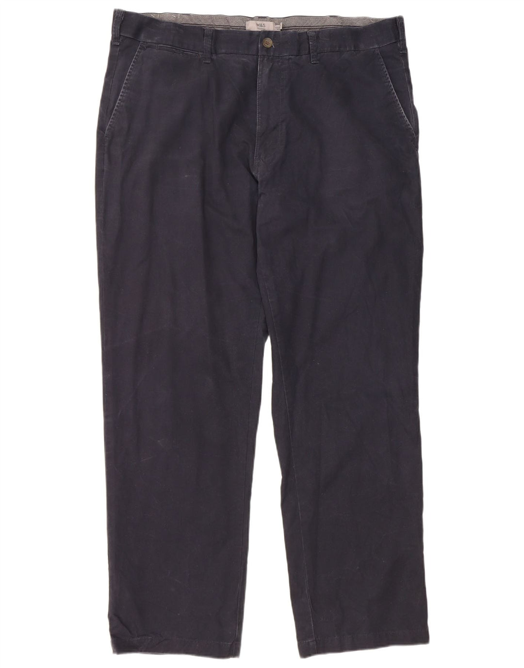 Pantaloni chino regolari da uomo Marks & Spencer W40 L31 cotone blu navy