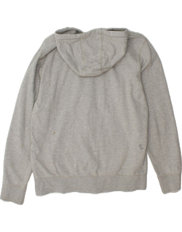 SCHOTT Womens Zip Hoodie Sweater UK 16 Large Grey Cotton
