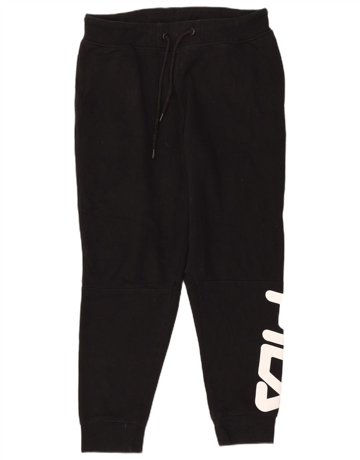 Pantaloni da tuta grafica da uomo Fila Joggers cotone medio nero