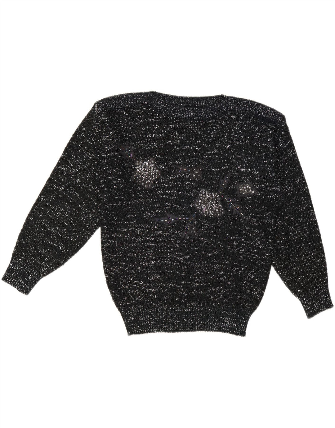 C&A Maglione da donna con scollo a barca EU 40 Acrilico chiazzato nero medio