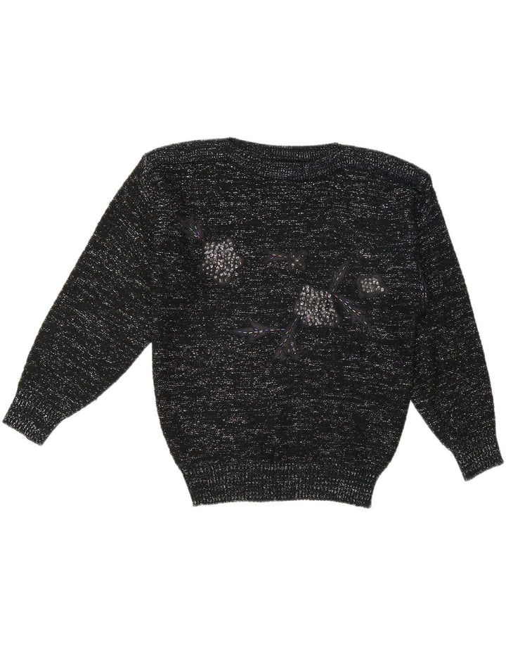 C&A Maglione da donna con scollo a barca EU 40 Acrilico chiazzato nero medio
