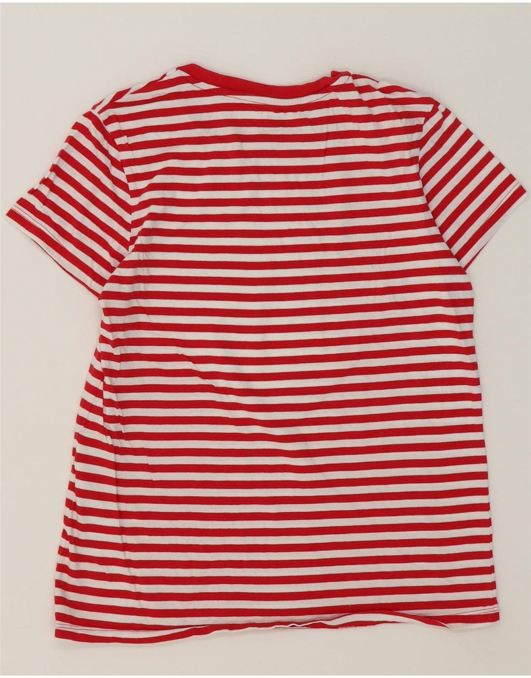 LEVI'S Womens T-Shirt Top UK 12 Medium Red Striped Cotton Vintage Levi's and Second-Hand Levi's from Messina Hembry 