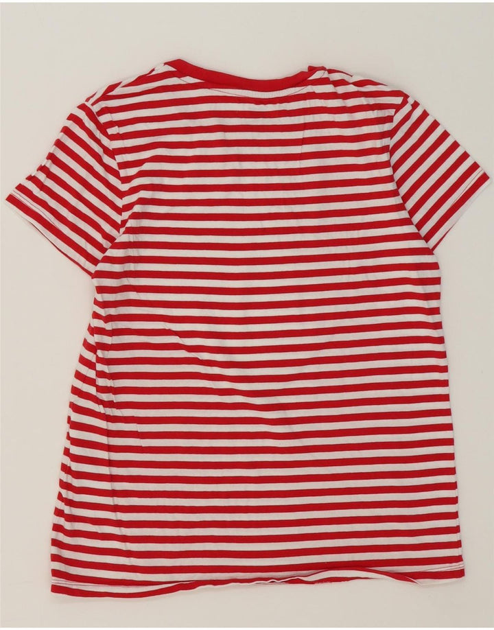 LEVI'S Womens T-Shirt Top UK 12 Medium Red Striped Cotton Vintage Levi's and Second-Hand Levi's from Messina Hembry 