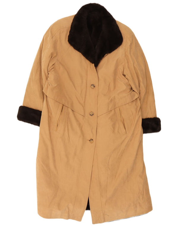Trench Sherpa da donna vintage UK 12 Poliestere beige medio