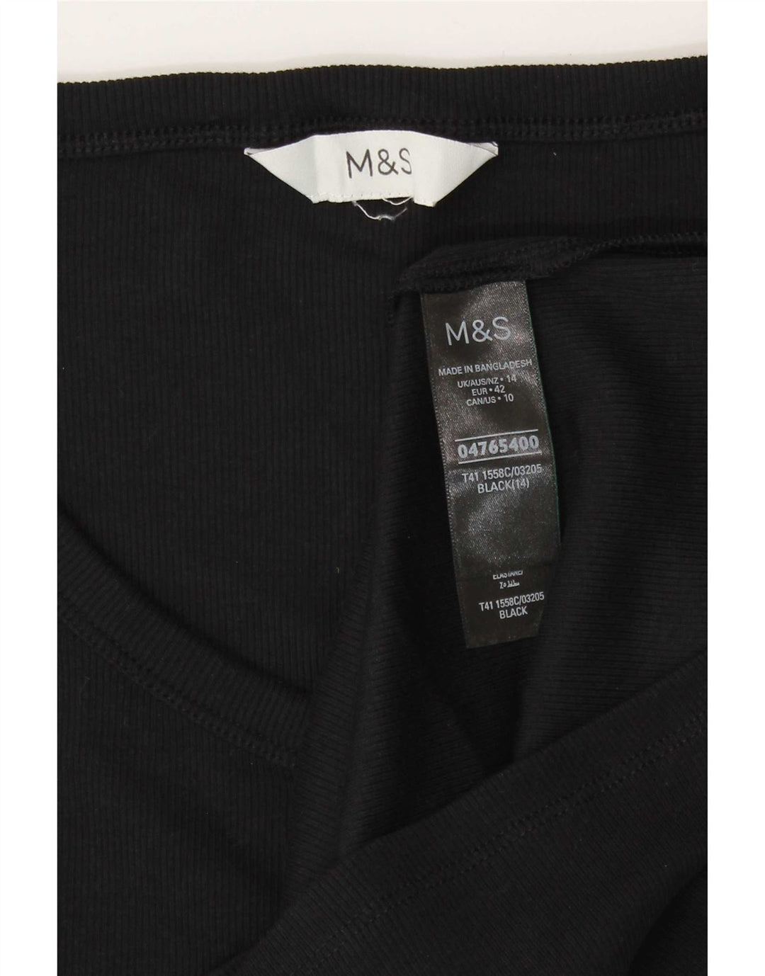 T-shirt da donna Marks & Spencer Top UK 14 cotone nero medio