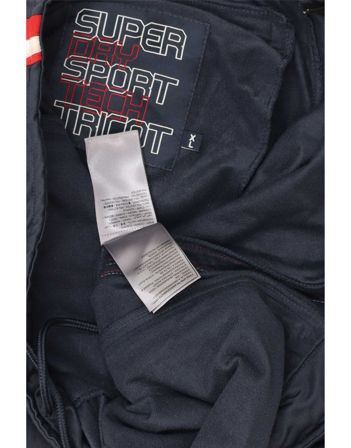 Pantaloni da tuta con grafica da uomo Superdry XL Poliestere a righe blu navy