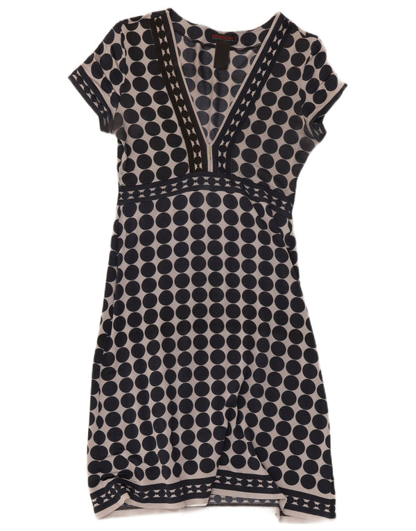Abito a trapezio da donna Custo Barcelona UK 4 XS blu navy a pois