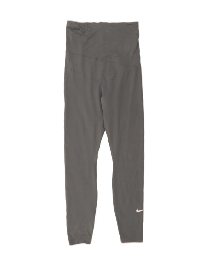 NIKE Womens Dri Fit Leggings UK 12 Medium  Grey Polyester Vintage Nike and Second-Hand Nike from Messina Hembry 