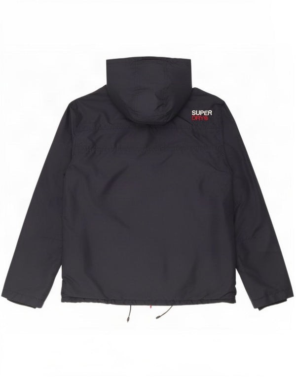 Giacca a vento da uomo con cappuccio Superdry UK 42 XL poliestere blu navy