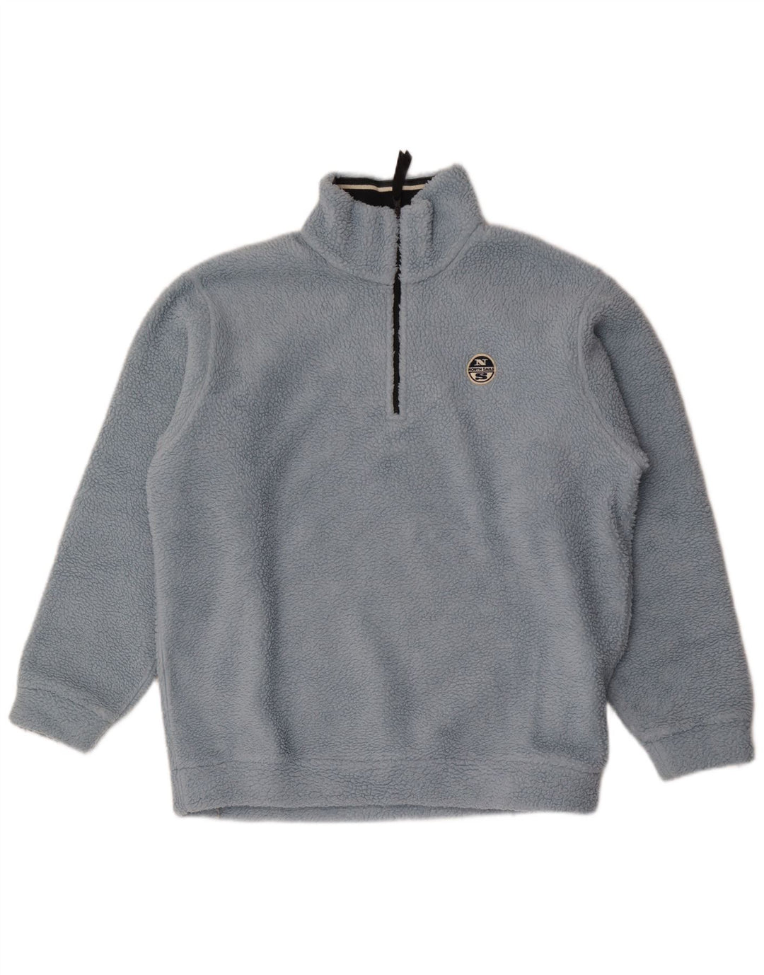 Maglione in pile da uomo North Sails con zip e collo grande in poliestere blu