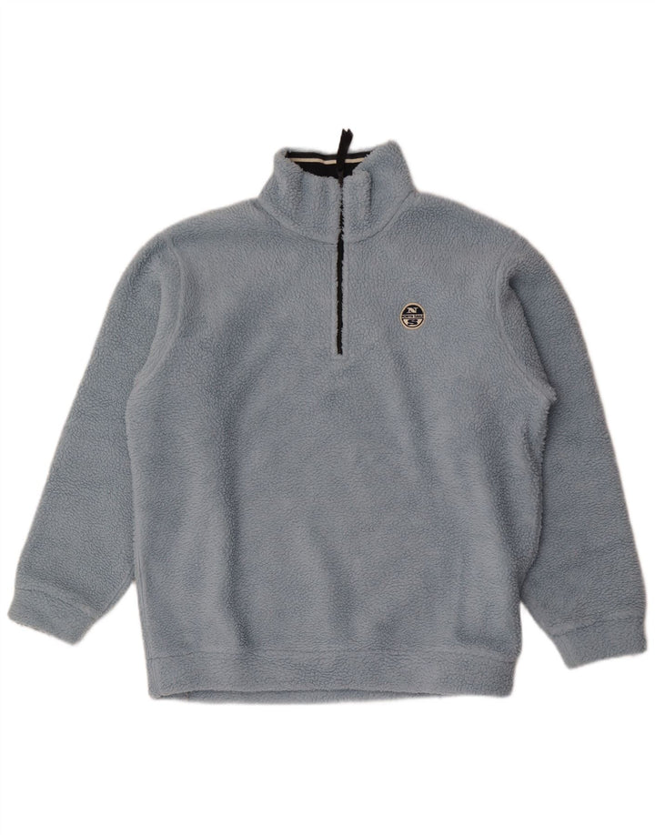 Maglione in pile da uomo North Sails con zip e collo grande in poliestere blu