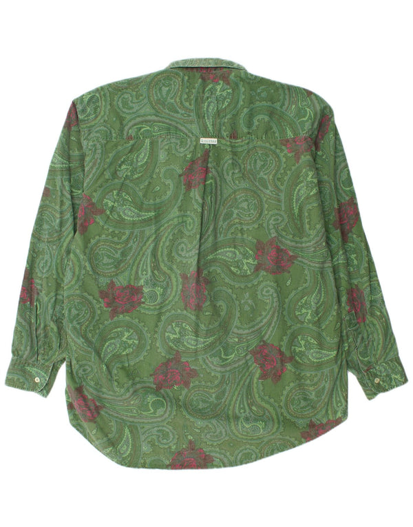 Camicia vintage da uomo XL in cotone Paisley verde