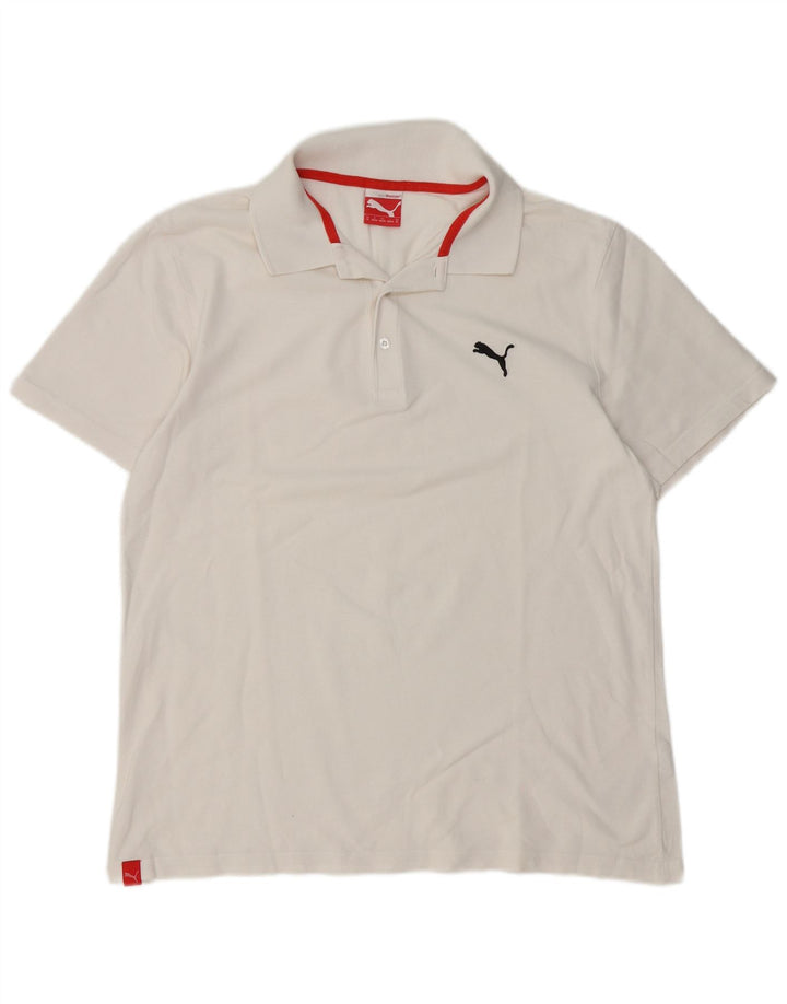 Polo da uomo Puma in cotone bianco medio