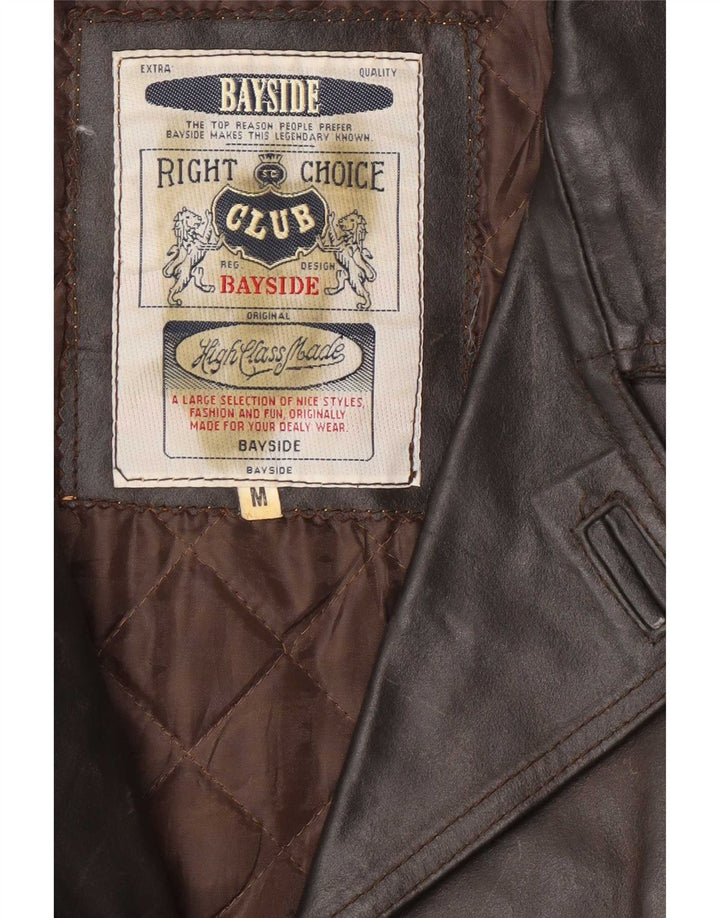 Bayside Giacca in pelle da uomo UK 38 Marrone medio
