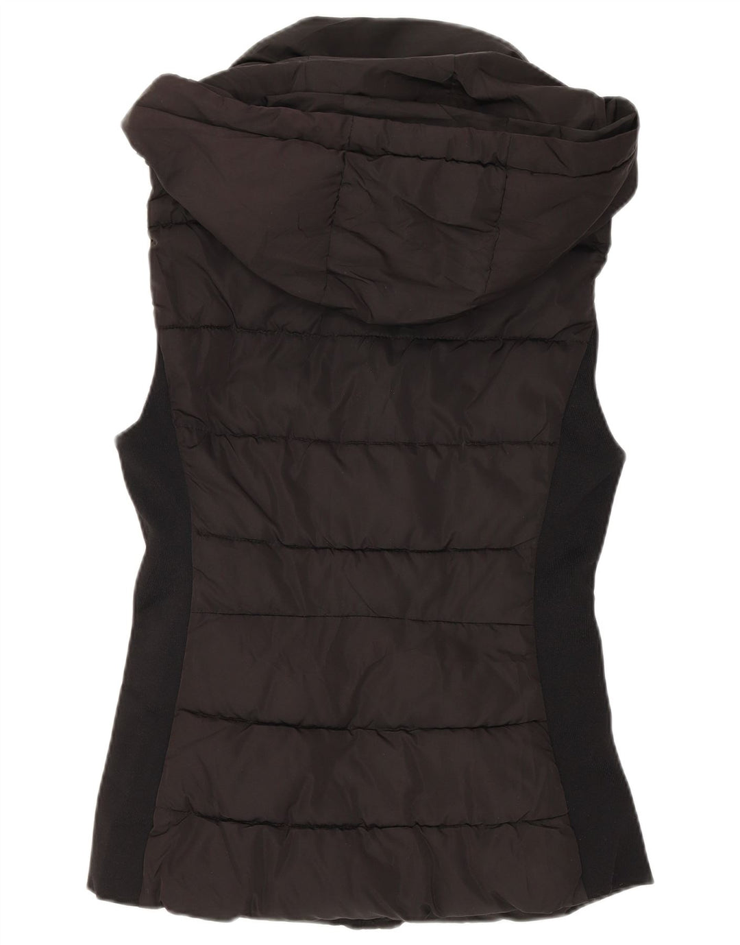 Gilet imbottito con cappuccio da donna Zara UK 10 piccolo poliestere nero