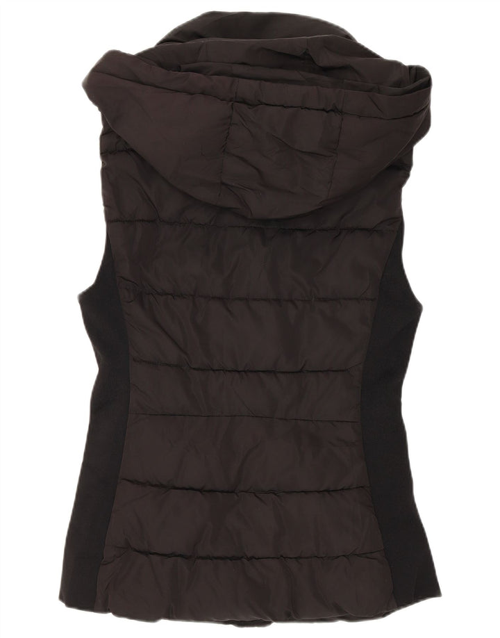 Gilet imbottito con cappuccio da donna Zara UK 10 piccolo poliestere nero