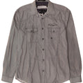Camicia grafica da uomo Jack & Jones in cotone gessato blu medio