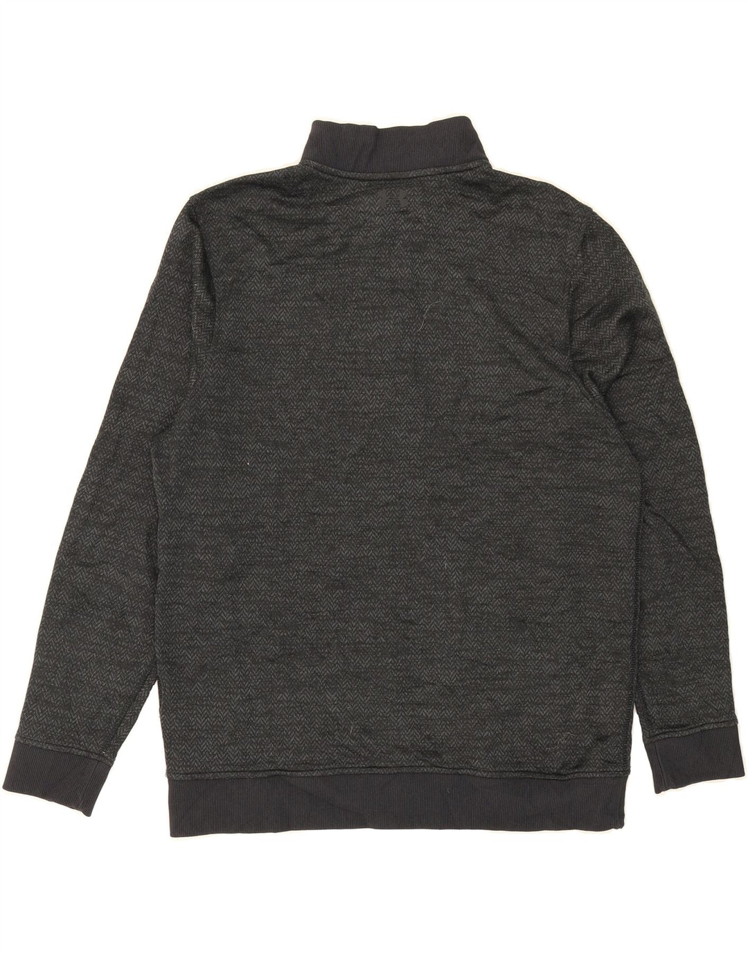 UNDER ARMOUR Mens Cold Gear Zip Neck Sweatshirt Jumper Large Grey Chevron Vintage Under Armour and Second-Hand Under Armour from Messina Hembry 