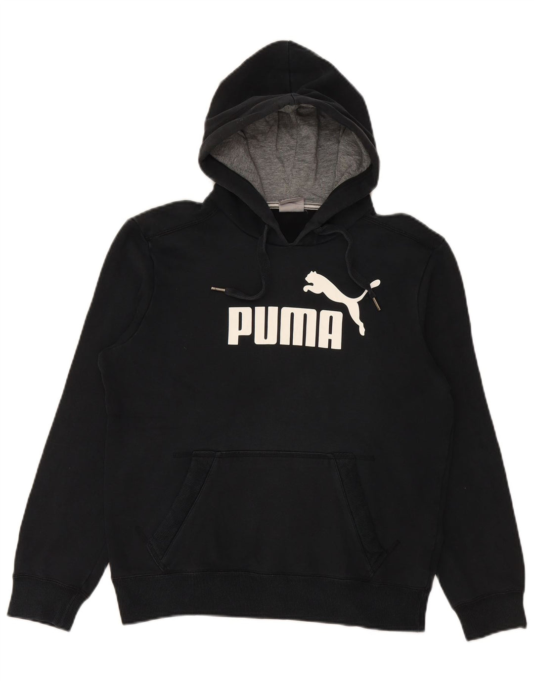 Felpa con cappuccio grafica PUMA da uomo piccola in cotone nero