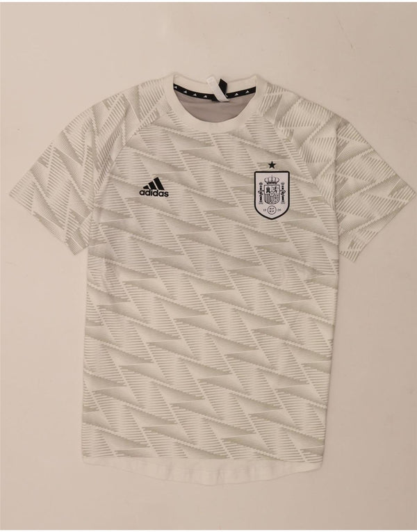 T-shirt da uomo Adidas Top in cotone geometrico bianco medio
