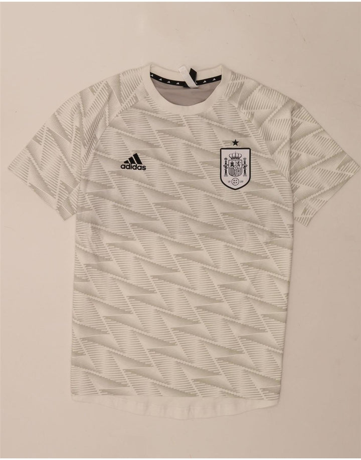 T-shirt da uomo Adidas Top in cotone geometrico bianco medio
