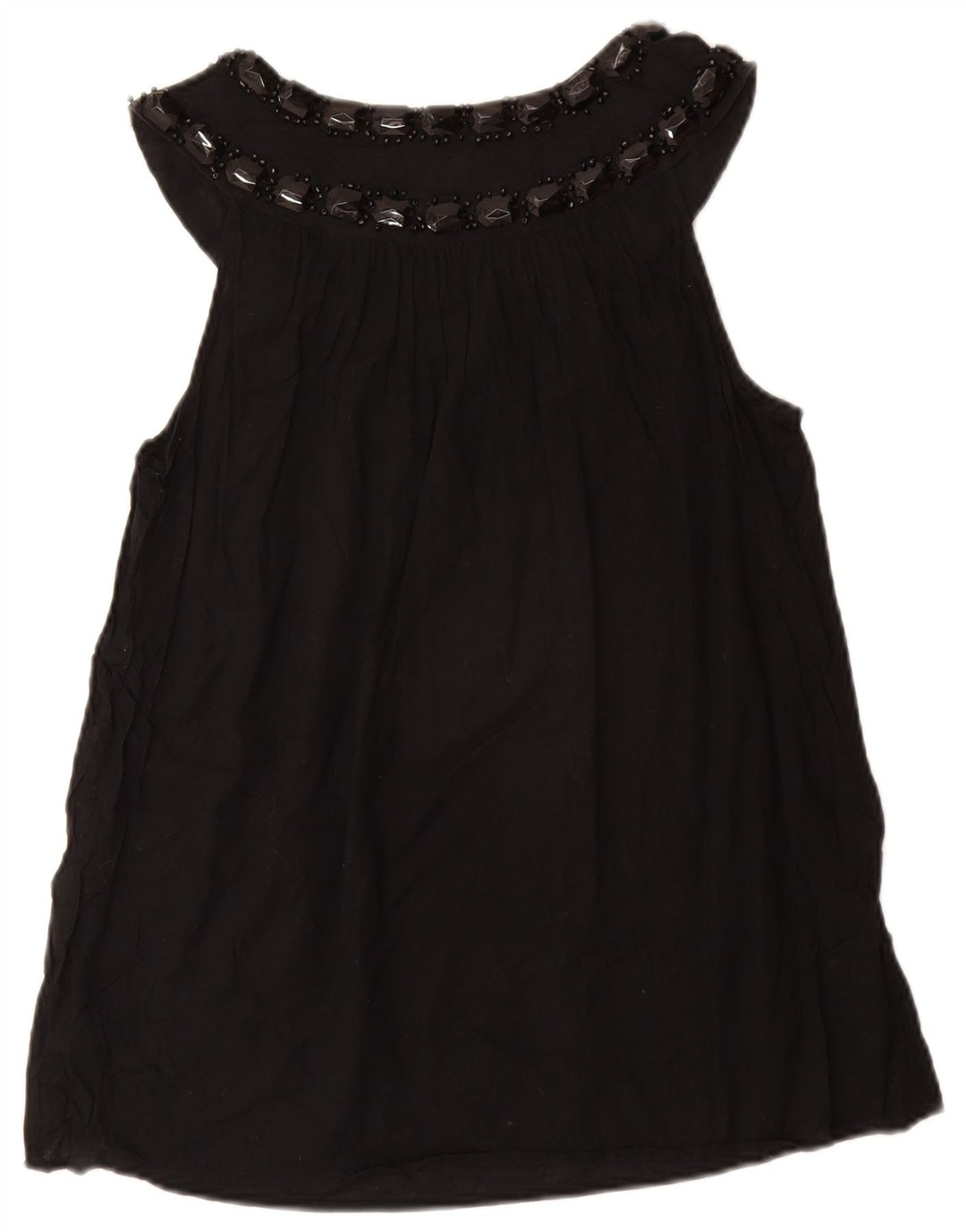 MICHAEL KORS Camicetta senza maniche da donna UK 12 Cotone nero medio