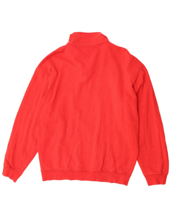 Kappa Mens Zip Neck Sweatshirt Jumper 3XL Red Cotton