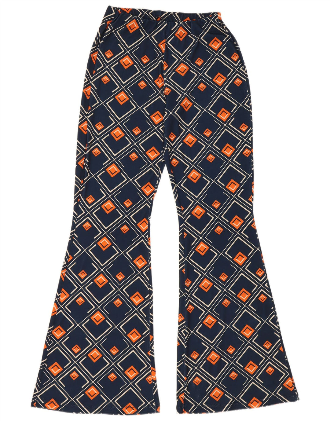 Pantaloni a zampa da donna Zara medi W28 L32 blu navy geometrici