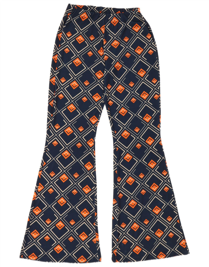 Pantaloni a zampa da donna Zara medi W28 L32 blu navy geometrici