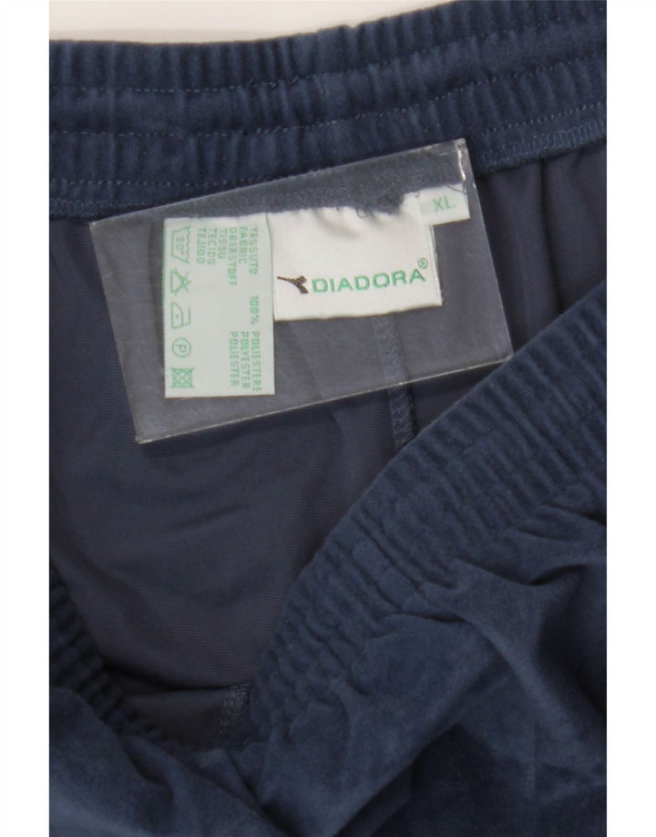 Pantaloni da tuta in velluto da uomo Diadora XL poliestere blu navy