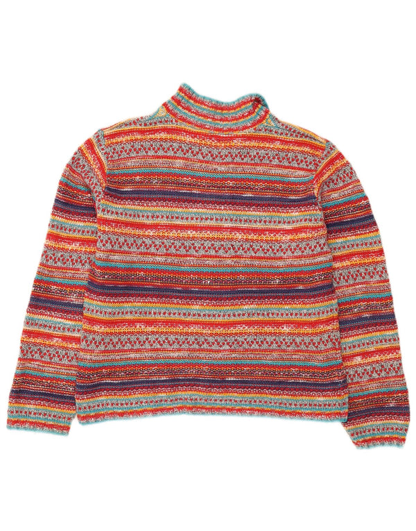 Maglione cardigan corto da donna Wit Boy UK 12 medio a righe multicolore