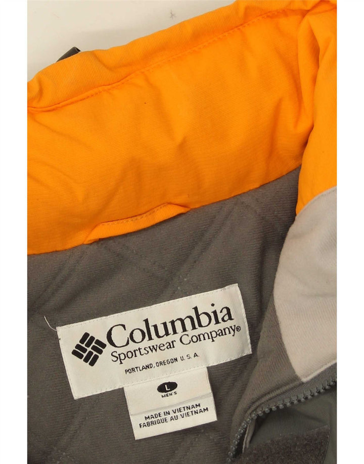 Giacca da sci con cappuccio da uomo Columbia UK 40 Large Grigio Colourblock in poliammide