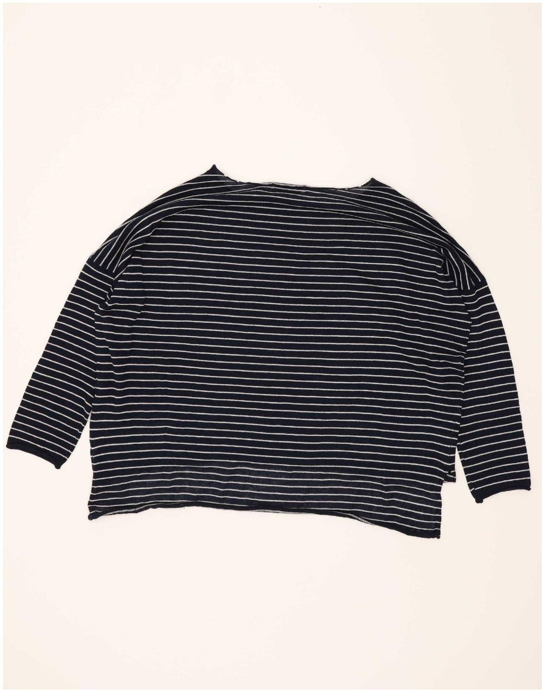 Top Zara da donna oversize con maniche a 3/4 UK 10 piccolo a righe blu navy