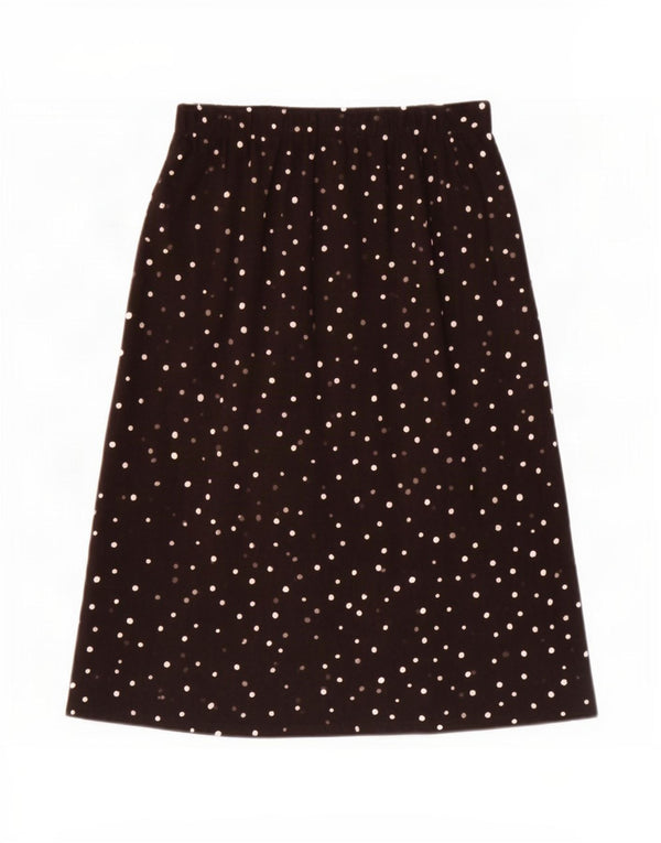 Marks & Spencer Womens Pleated Skirt UK 14 Large W34 Black Spotted Viscose