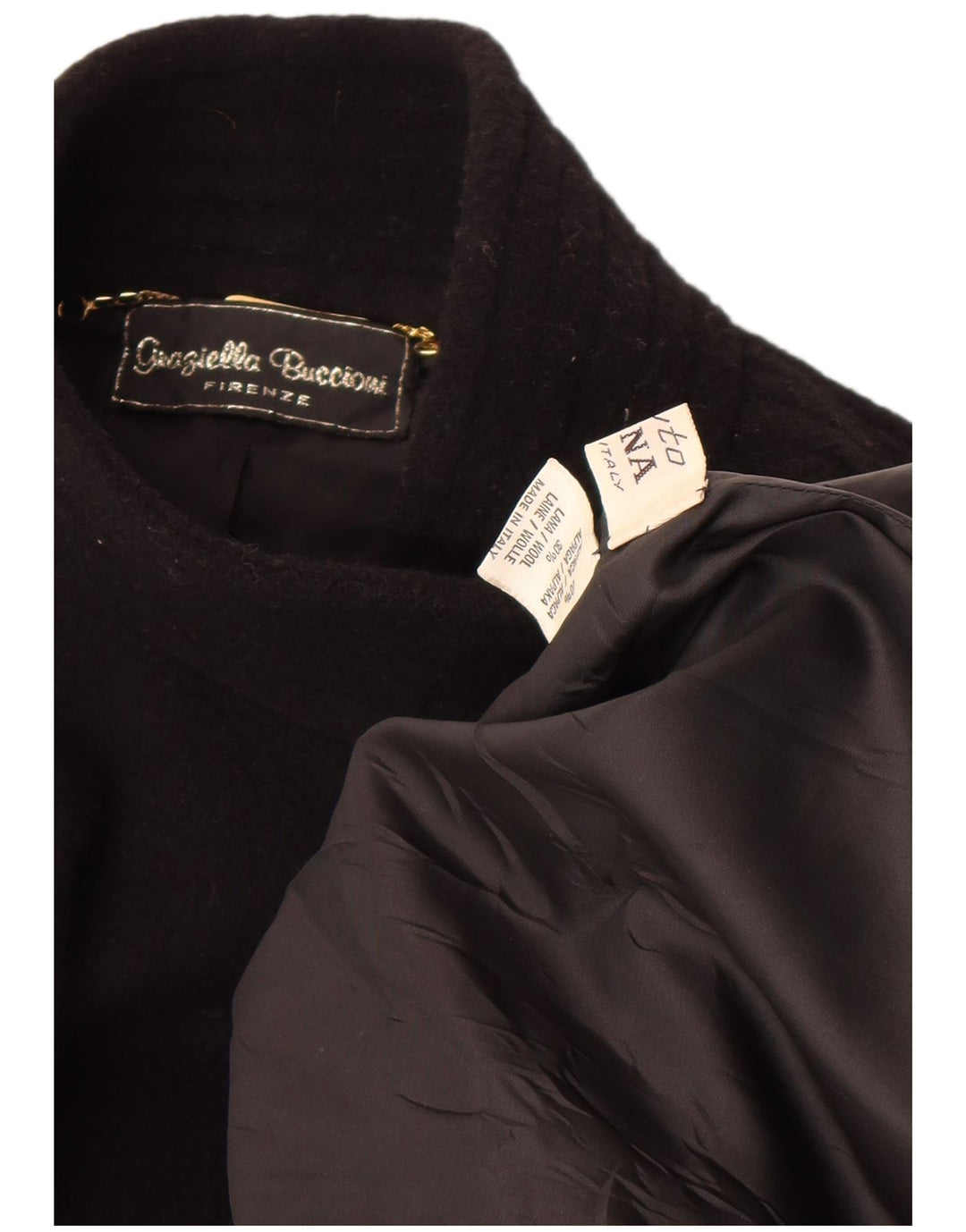 Cappotto oversize da donna vintage UK 18 XL in lana di alpaca nera