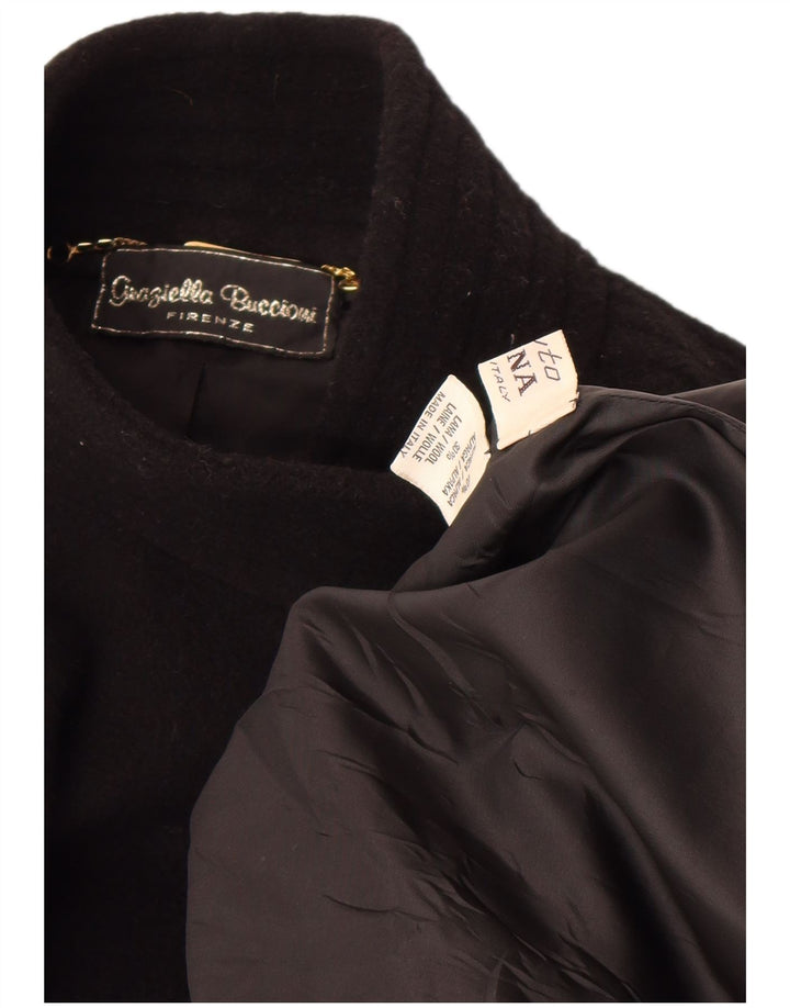 Cappotto oversize da donna vintage UK 18 XL in lana di alpaca nera