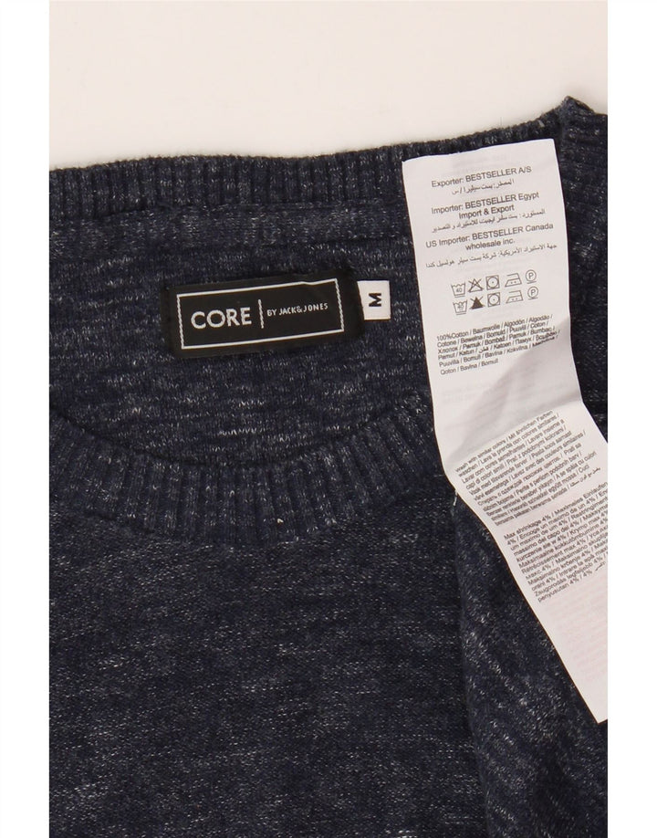Jack & Jones Maglione girocollo da uomo in cotone medio blu navy screziato