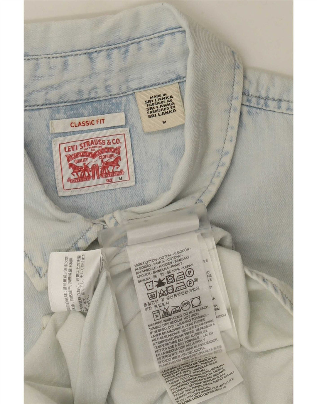Levi's Camicia in denim dalla vestibilità classica da donna UK 14 Cotone blu medio
