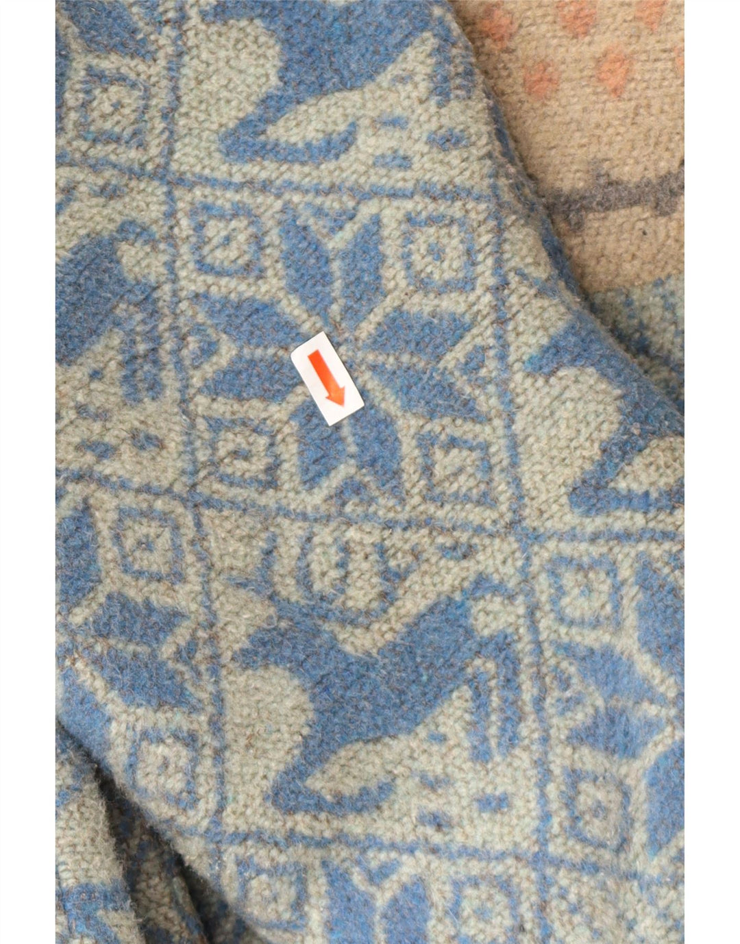 Cappotto giacca a vento dal taglio ampio da donna VINTAGE UK 16 Large Blue Fair Isle