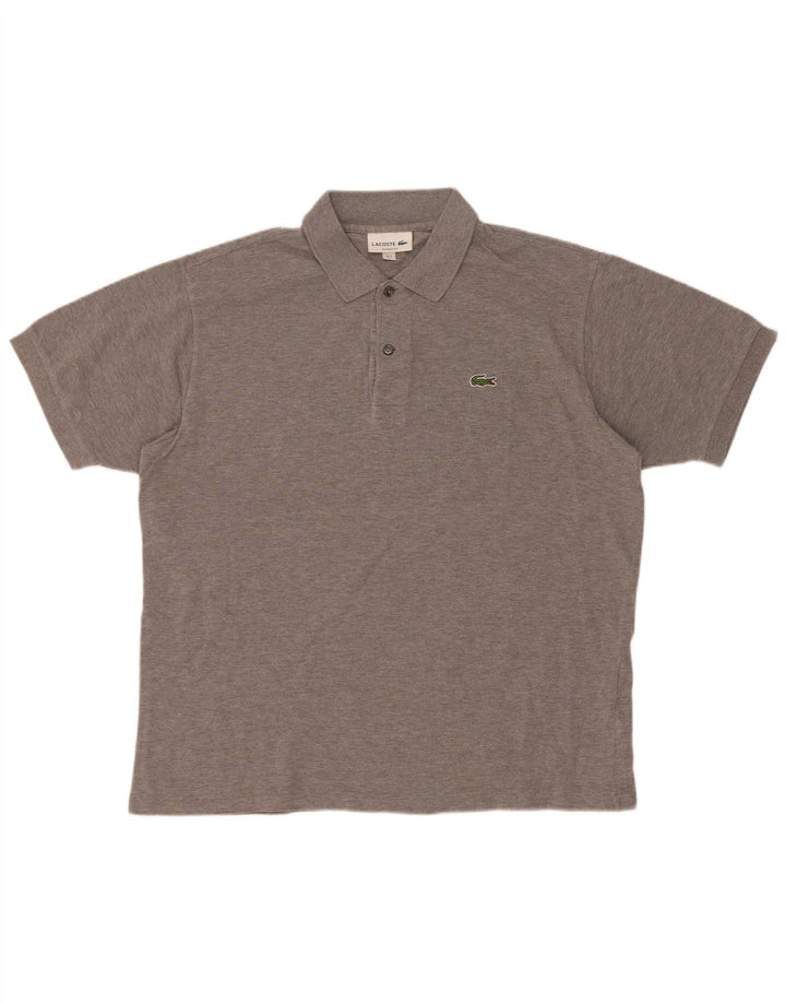 Polo da uomo Lacoste vestibilità classica taglia 7 grande in cotone grigio