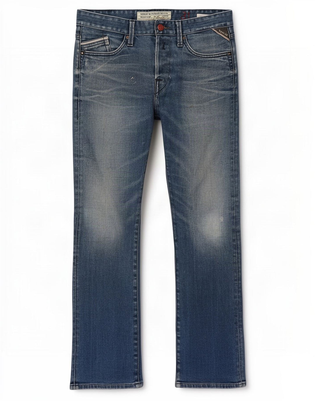 Replay Jeans dritti Waitom da uomo W31 L30 cotone blu