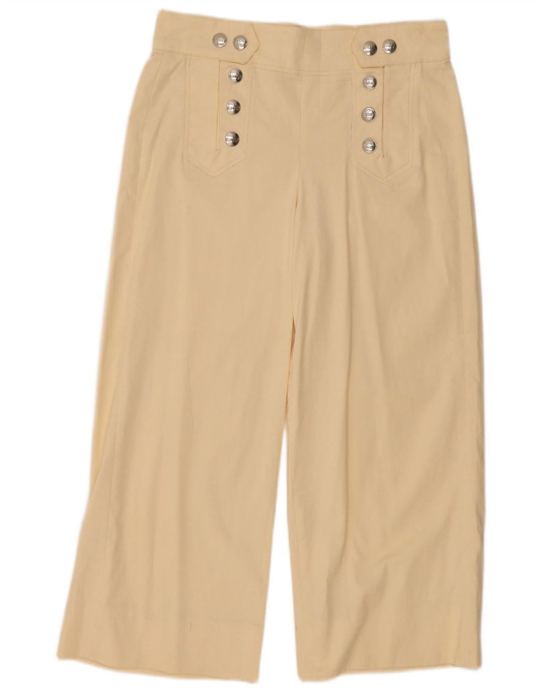 Pantaloni corti da donna Zara Studio a gamba larga medi W28 L24 bianco sporco