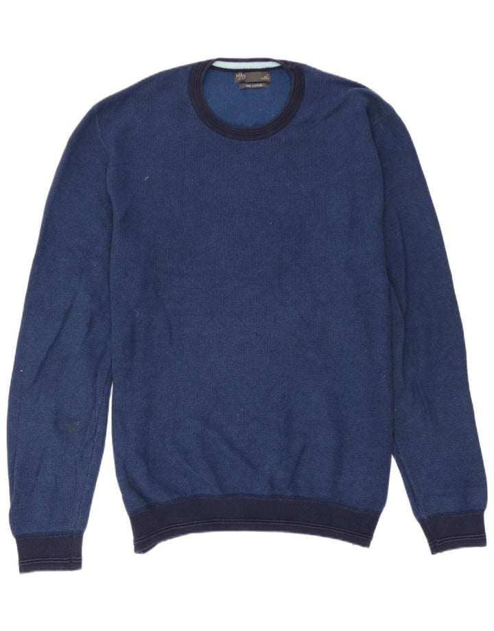 Maglione maglione girocollo da uomo Marks & Spencer XL in cotone blu