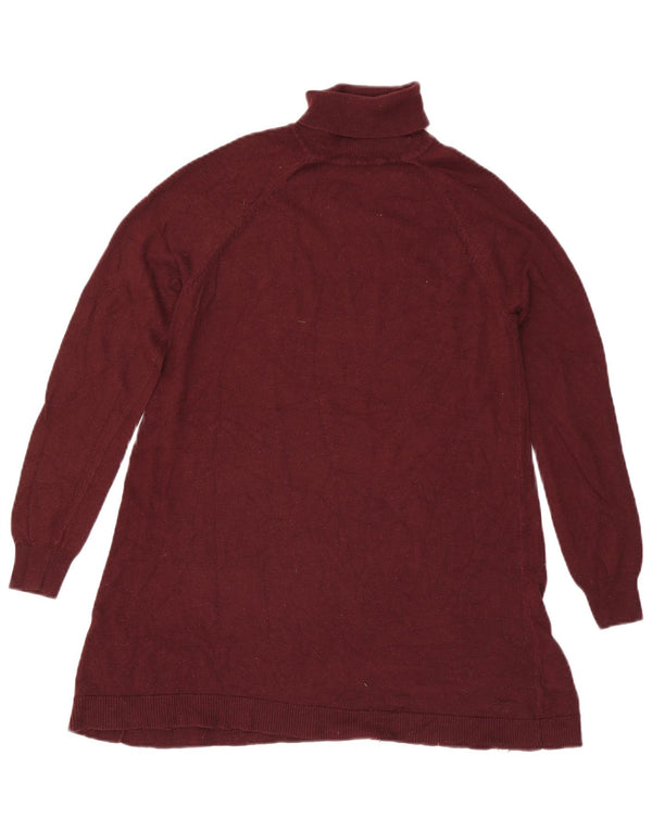 Maglione maglione a collo alto da donna Marks & Spencer UK 10 piccolo bordeaux
