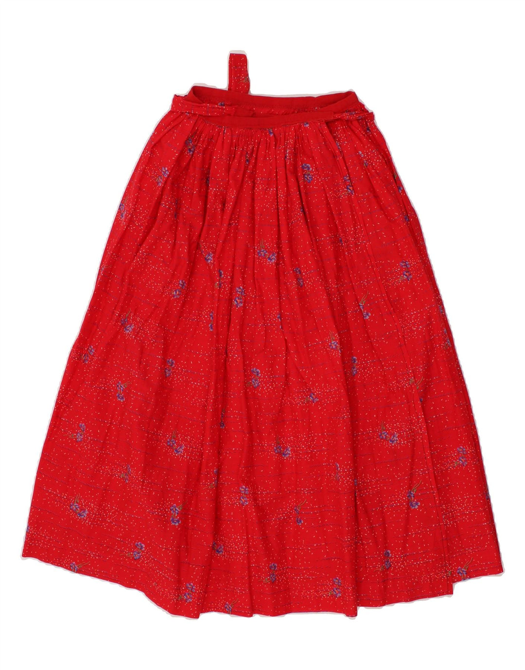 VINTAGE Womens Wrap Skirt W22 2XS Red Floral Vintage Vintage and Second-Hand Vintage from Messina Hembry 