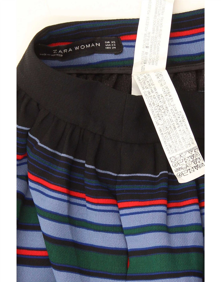 Gonna a trapezio da donna Zara XS W24 poliestere a righe multicolore