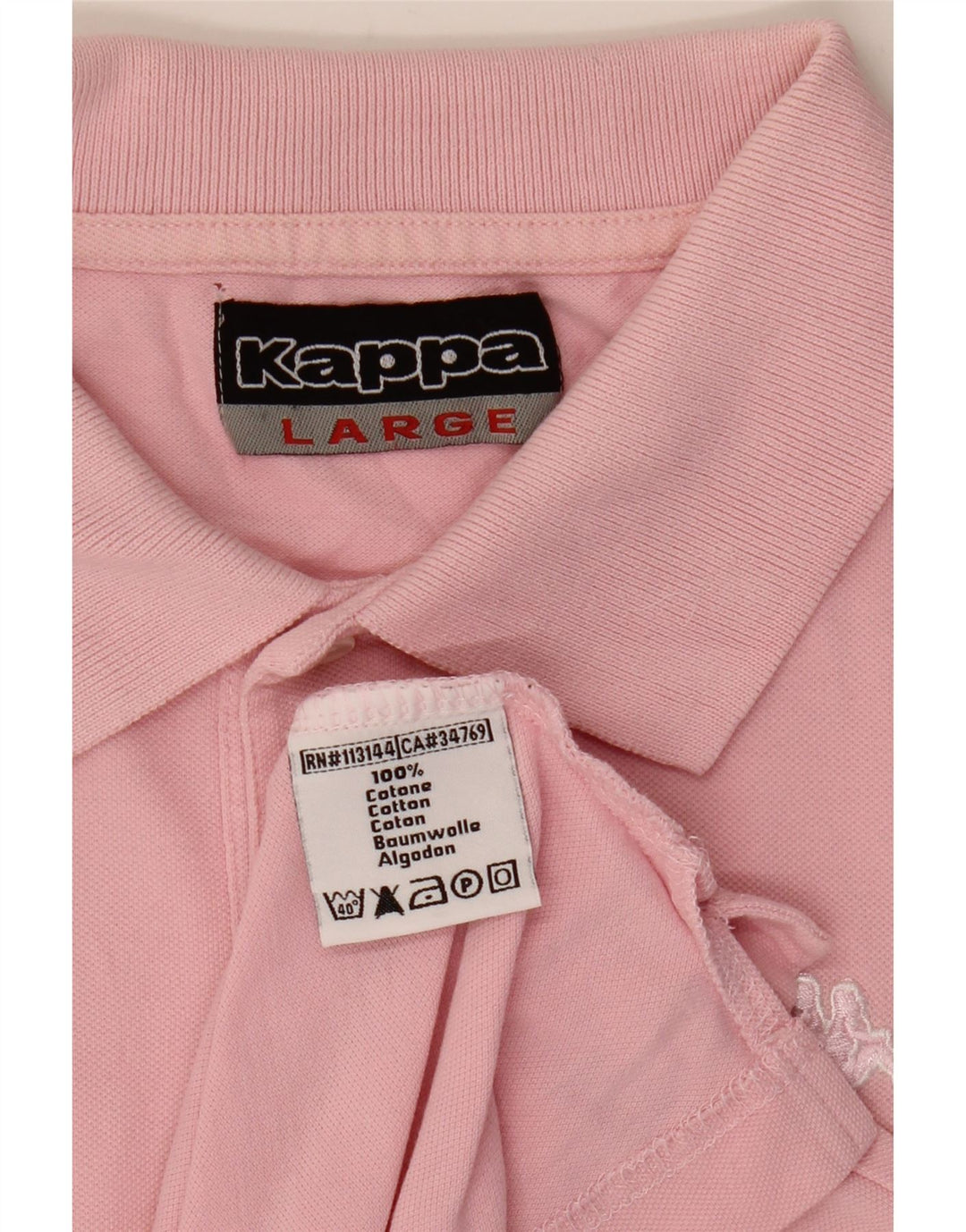 Polo Kappa Uomo Large Rosa In Cotone