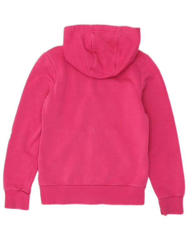 Felpa con cappuccio con zip grafica Adidas per ragazze 9-10 anni in cotone rosa